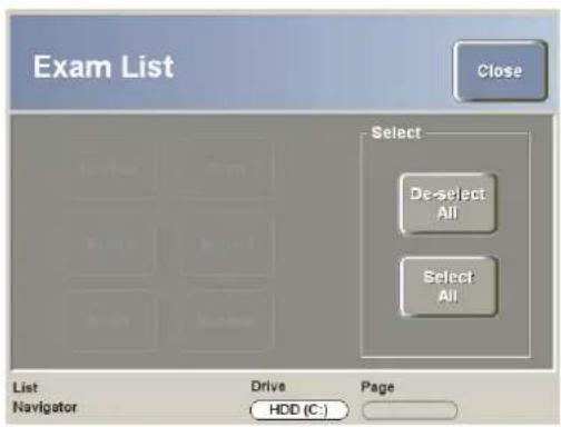Exam List Close Select De-select All Select All List Navigator Drive Page HDD (C:)