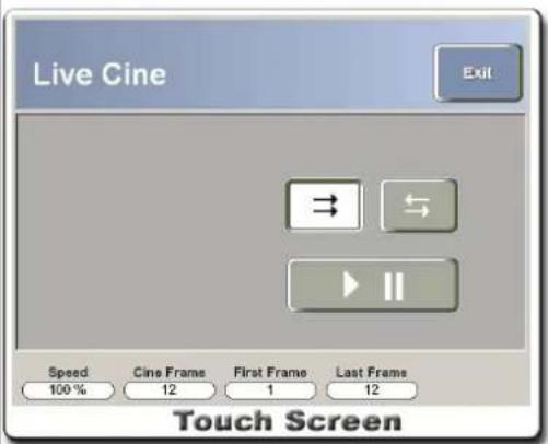 Live Cine Exit Speed Cino Frame First Frame Last Frame 100% 12 1 12 Touch Screen