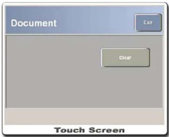 Document Exit Clear Touch Screen
