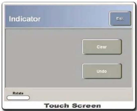 Indicator Exit: Clear Undo Rotate Touch Screen