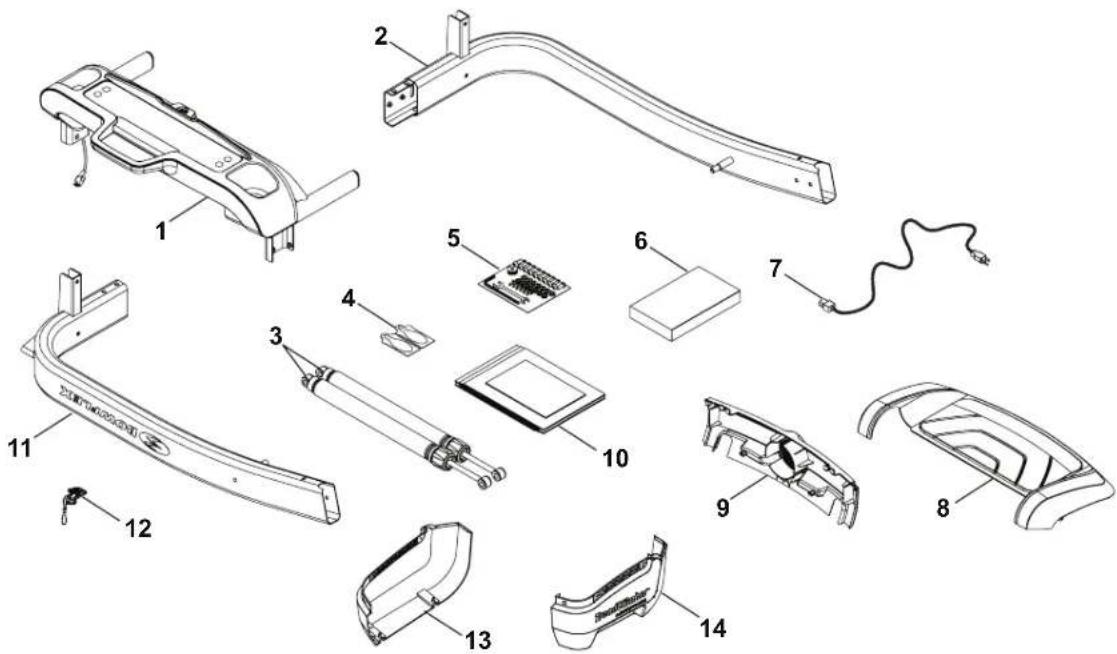 Exploded view diagram of a car's internal components with numbered parts for identification