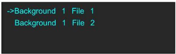 Text snippet showing two files with 'Background' and '1 File 1' in green text