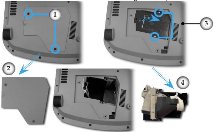 OPTOMA HD800XLV - Remplacement de la lampe - 3