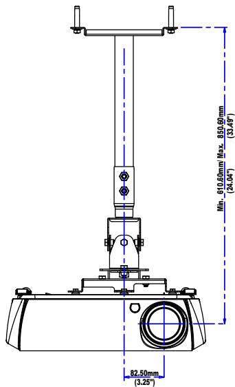 Min. 810.60mm Max. 850.60mm (24.04") 82.50mm (3.25°)
