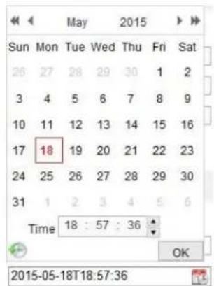May 2015 Sun Mon Tue Wed Thu Fri Sat 26 27 28 29 30 1 2 3 4 5 6 7 8 9 10 11 12 13 14 15 16 17 18 19 20 21 22 23 24 25 26 27 28 29 30 31 1 2 3 4 5 6 Time 18 : 57 : 36 OK 2015-05-18T18:57:36