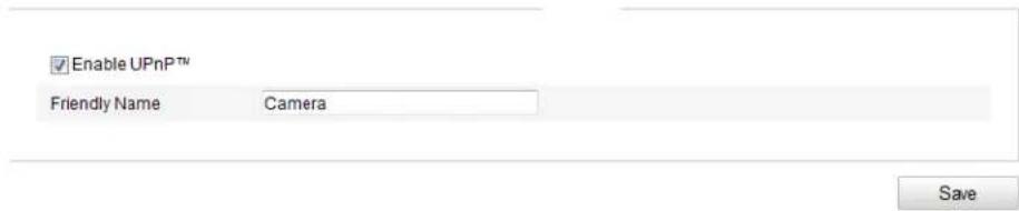 Enable UPnP™ Friendly Name Camera Save