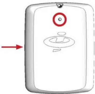 Simple line drawing of a mobile phone with a circular button and a stylized icon, no text or symbols present.