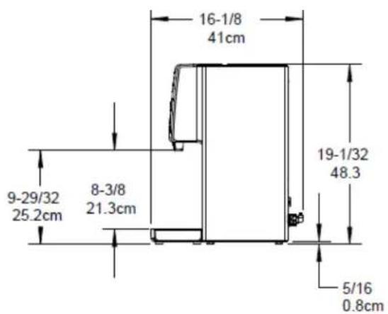 16-1/8 41cm 9-29/32 25.2cm 8-3/8 21.3cm 19-1/32 48.3 5/16 0.8cm