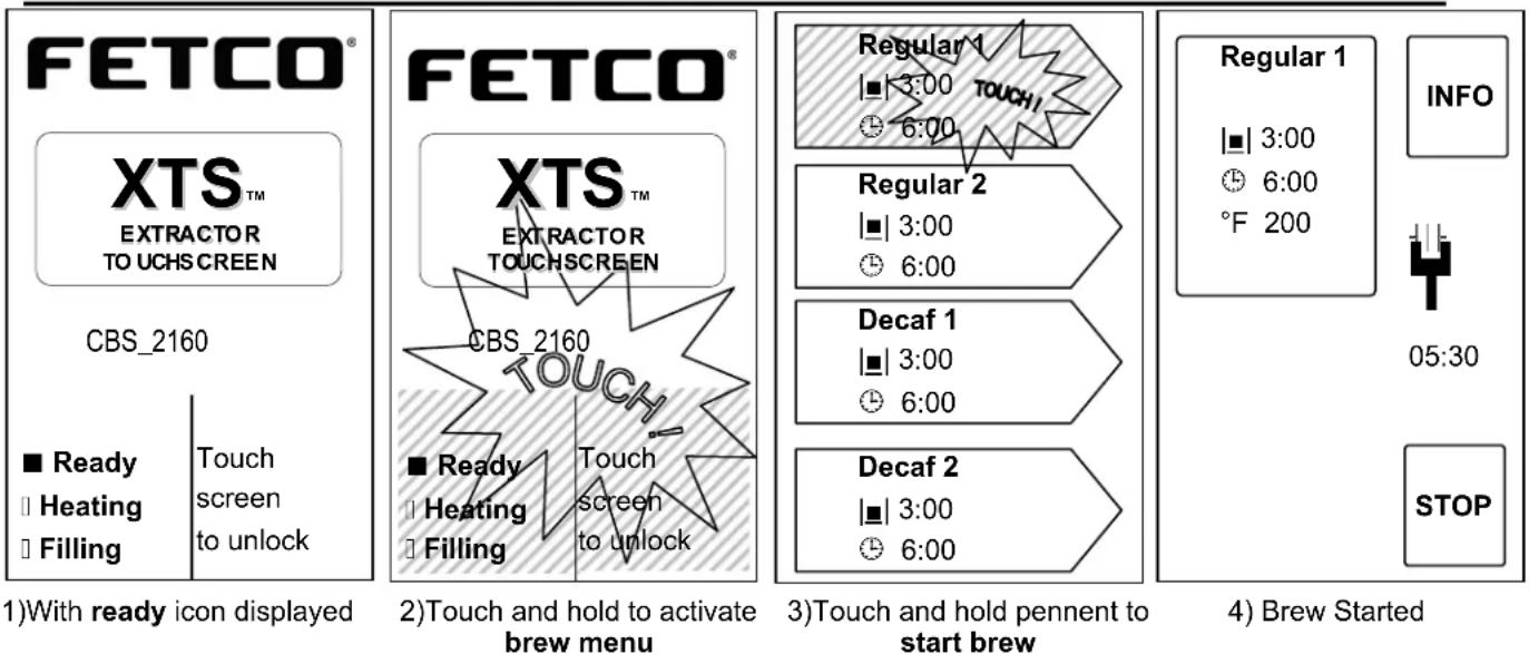 Fetco CBS-2162XTS - Brew operation is simple. The intuitive touch screen-STARTS THE BREW - 1