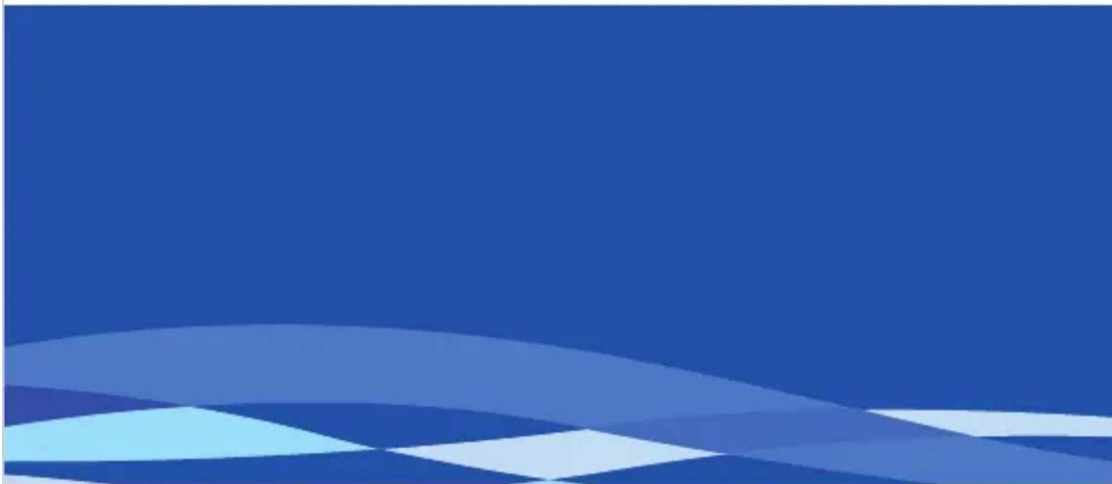 Abstract blue background with white geometric shapes and a curved band at the bottom (no text or symbols)