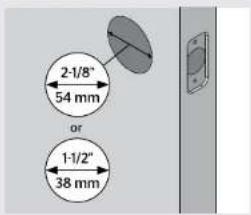 2-1/8" 54 mm or 1-1/2" 38 mm