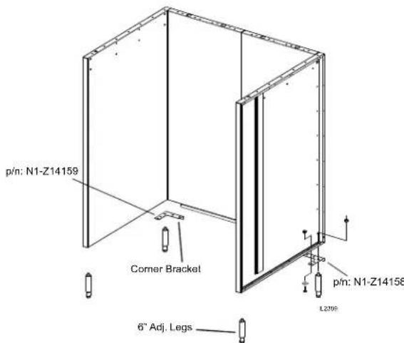p/n: N1-Z14159 Corner Bracket 6" Adj. Legs L2709 p/n: N1-Z14158