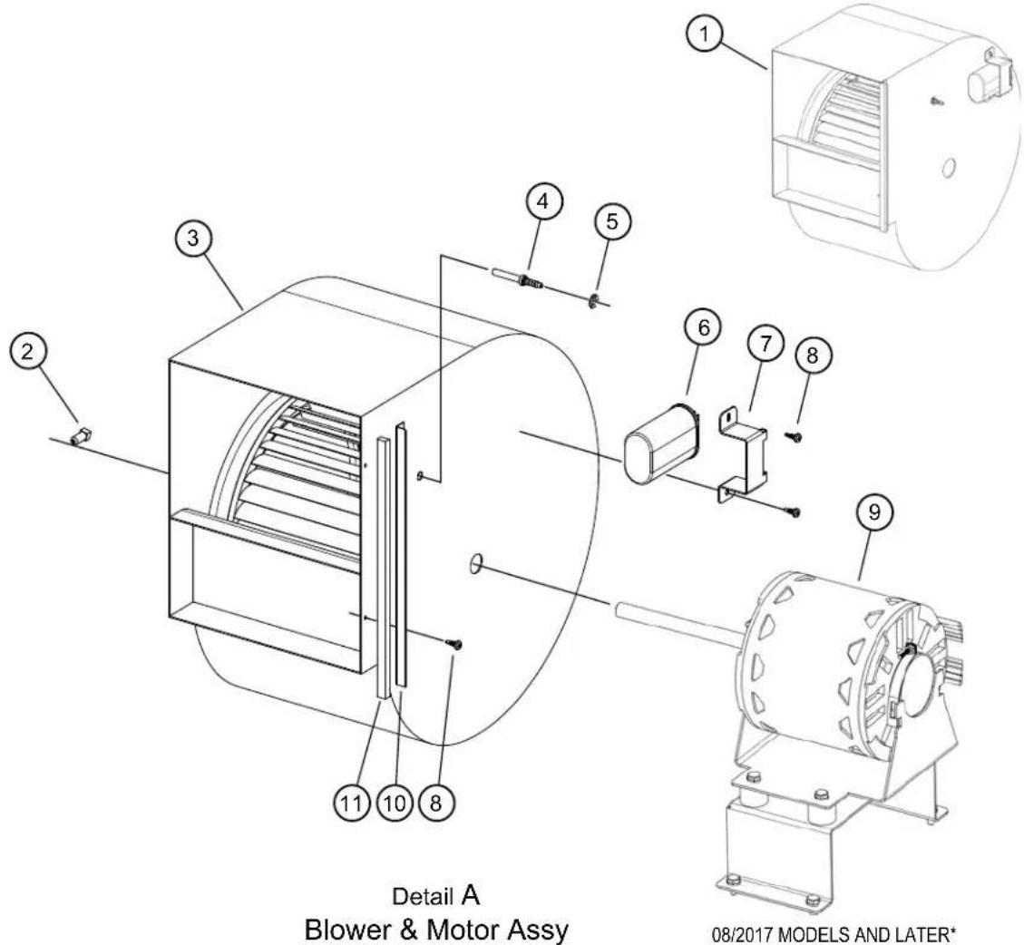 Detail A Blower & Motor Assy 08/2017 MODELS AND LATER*