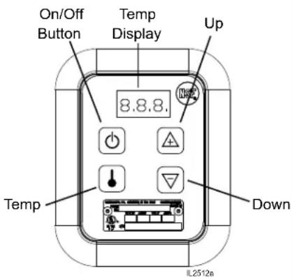On/Off Button Temp Display Up 8.8.8. Temp Down IL2512a