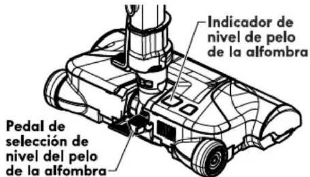 Indicador de nivel de pelo de la alfombra Pedal de selección de nivel del pelo de la alfombra