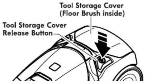 Tool Storage Cover (Floor Brush inside) Tool Storage Cover Release Button