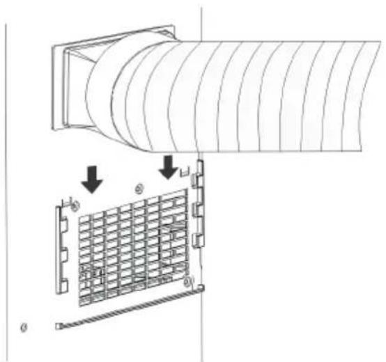 Technical diagram showing a pipe installation with labeled components and directional arrows indicating flow or movement.