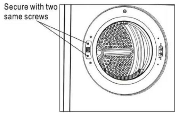 Secure with two same screws