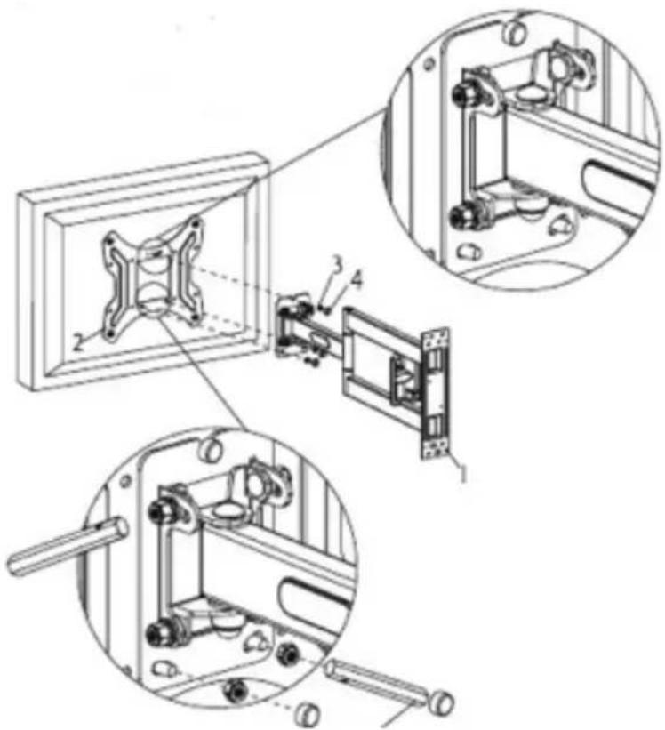 Mitsai PSW731L-PT02 - Fijación de los Soportes Adaptadores en la Placa de Pared - 1