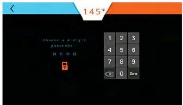 145°F Choose a 4-digit passcode 1 2 3 4 5 6 7 8 9 ← 0 Done
