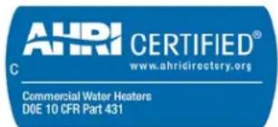 AHRI CERTIFIED® www.ahridirectory.org Commercial Water Heaters D0E 10 CFR Part 431
