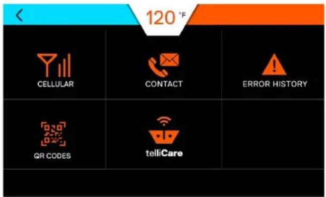 120 °F CELLULAR CONTACT ERROR HISTORY QR CODES telliCare