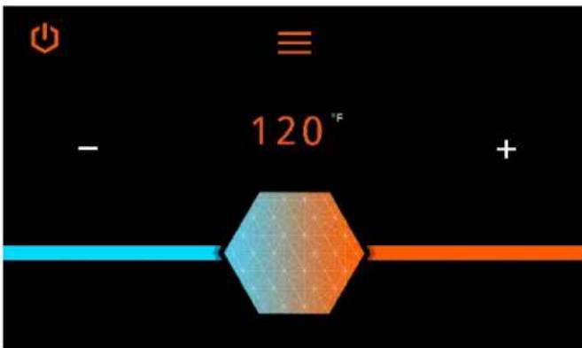 - ≡ 120 °F +