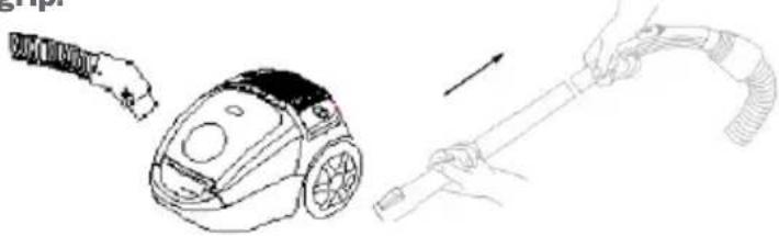 Ursus Trotter UT-SILENT1603 - Assembling the telescope tube and accessories 2.1: Remove the telescope tube from the hand grip. - 1