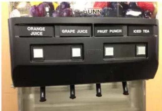 ORANGE JUICE GRAPE JUICE FRUIT PUNCH ICED TEA