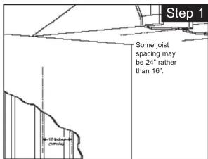 Step 1 Some joist spacing may be 24° rather than 16°. Be 16 flange convex