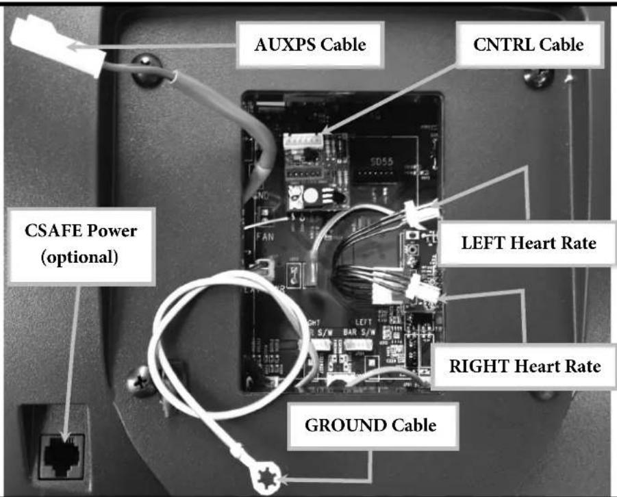 AUXPS Cable CNTRL Cable CSAFE Power (optional) LEFT Heart Rate RIGHT Heart Rate GROUND Cable
