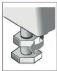 Mechanical assembly diagram showing a bolt inserted into a hexagonal nut (no text or symbols)