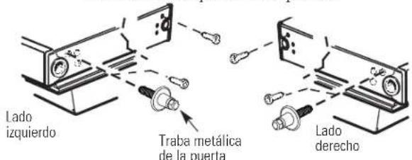 Lado izquierdo Traba metálica de la puerta Lado derecho