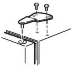 Technical line drawing of a mechanical bracket assembly with mounting holes (no text or symbols)
