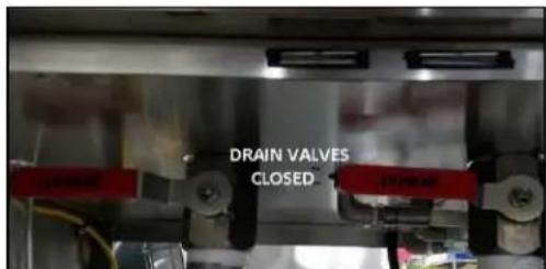 DRAIN VALVES CLOSED