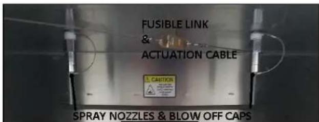 FUSIBLE LINK & ACTUATION CABLE CAUTION SPRAY NOZZLES & BLOW OFF CAPS