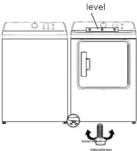 level loosen lock Adjustable legs