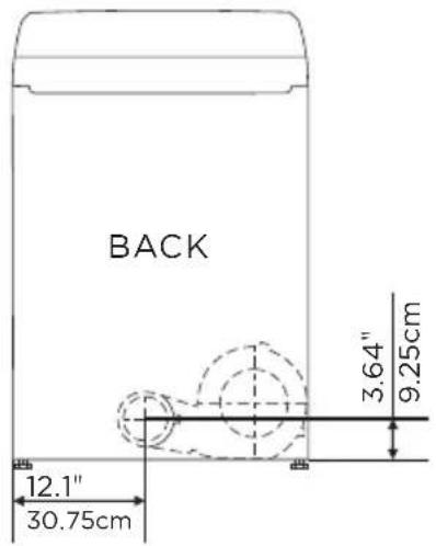 BACK 12.1" 30.75cm 3.64" 9.25cm