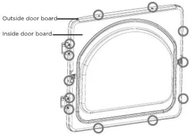 Outside door board Inside door board
