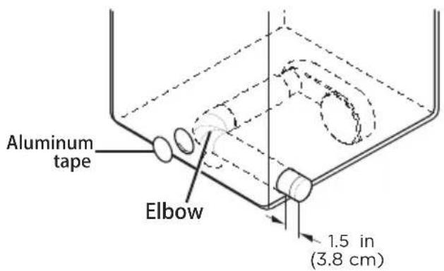Aluminum tape Elbow 1.5 in (3.8 cm)