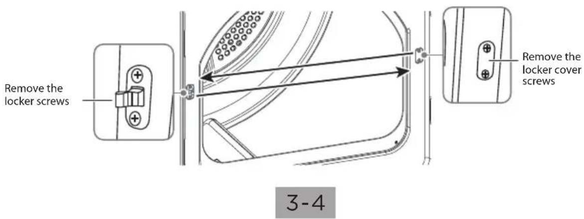 Remove the locker screws Remove the locker cover screws 3-4