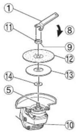 Exploded view diagram of a mechanical assembly with numbered parts for identification