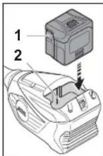 Diagram showing a device with labeled parts and an inset image of a component, likely illustrating a mechanical or electrical assembly.