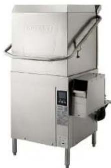 Exterior view of a stainless steel industrial machine with control panel and side-mounted unit (no visible text or symbols)