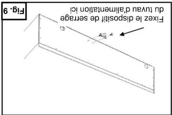 Fig.9 Fixez le dispositif de serrage du tvay d'alimentation ici