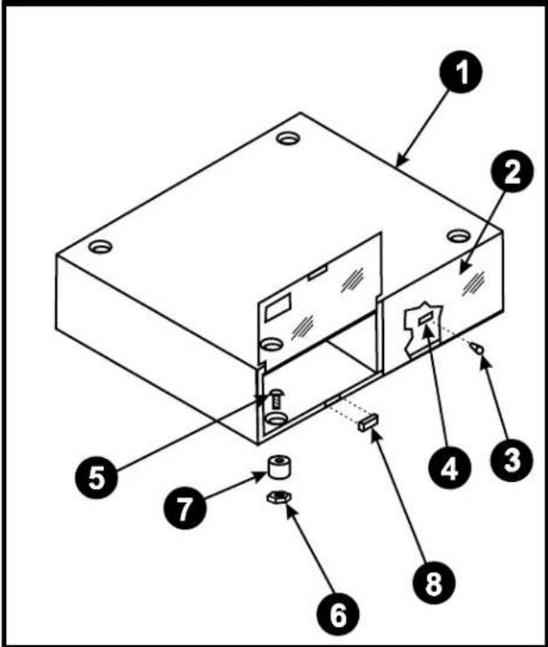 Technical diagram of an electronic device with numbered components for identification