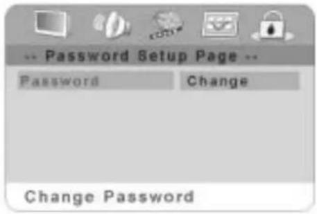 Password Setup Page -- Password Change Change Password