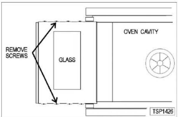 REMOVE SCREWS GLASS OVEN CAVITY TSP1426