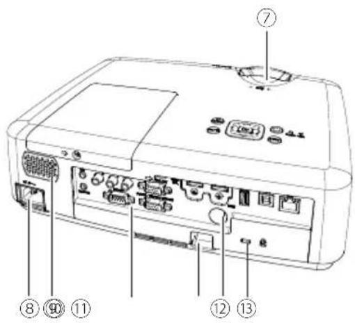 Diagram of an electronic device with numbered components labeled ⑦, ⑧, ⑨, ⑩, ⑪, and ⑫.