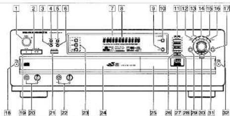 Labeled diagram of an electronic device with numbered components for identification